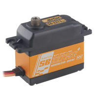 Digitális HiVolt standard szervó Brushless (AC) motorral és fém fogaskerékkel, 2x golyóscsapágy, 23.0/28.0kg 6.0/7.4V-on és 0.12/0.095s 6.0/7.4V-on, súly 69.0g, 40.3x20.2x38.5mm. Üzemi feszültség 6,0 - 8,4V.