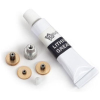 Csere fém fogaskerekek a Traxxas 2080R szervóhoz. Használható a 2080A szervóhoz (az összes fogaskereket ki kell cserélni). Tartalmaz lítiumos vazelint a fogaskerekek kenéséhez.