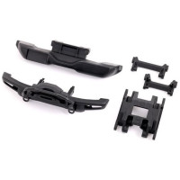 Traxxas lökhárító csörlővel (készlet). Tartalmazza az első lökhárítót csörlőbábuval, a hátsó lökhárítót, a lökhárítókonzolokat, a középső csúszótalpat. 