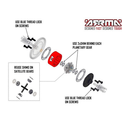 Arrma krabička diferenciálu kovová