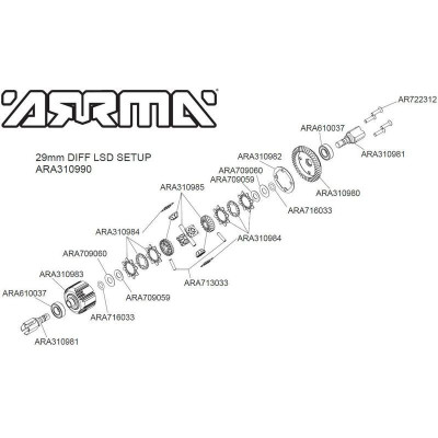 Arrma diferenciál kompletní p/z, Actice GP4 5mm 10k