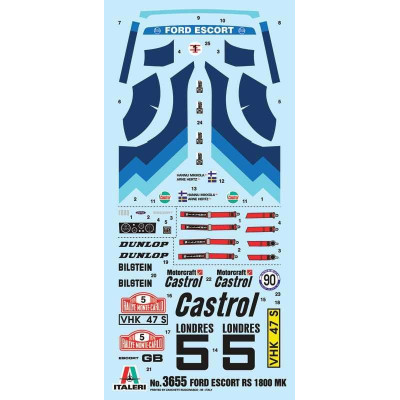 Model Kit auto 3655 - FORD ESCORT RS1800 Mk. II (1:24)