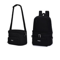 31*16*41cm 945g It is with two layers and can be a backpack or a shoulder bag.