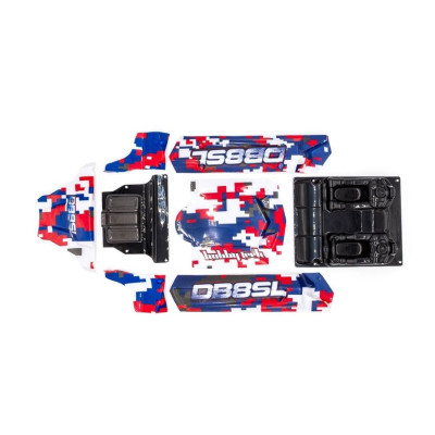 DB8SL karoserie, červeno/modrá