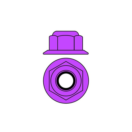 Hliníkové Nylon STOPmatky M5 s ploškou - fialové - 10 ks.