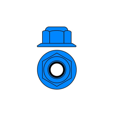 Hliníkové Nylon STOPmatky M5 s ploškou - modré - 10 ks.