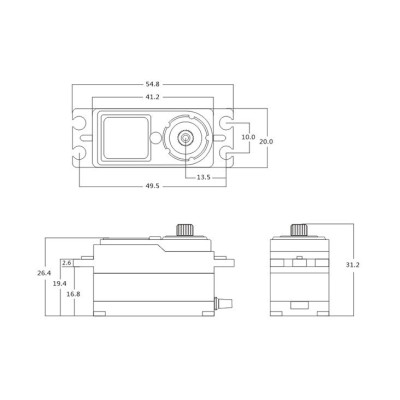 CH6012 HiVOLT CORELESS Digital servo LOW PROFILE (12kg-0,07s/60°)