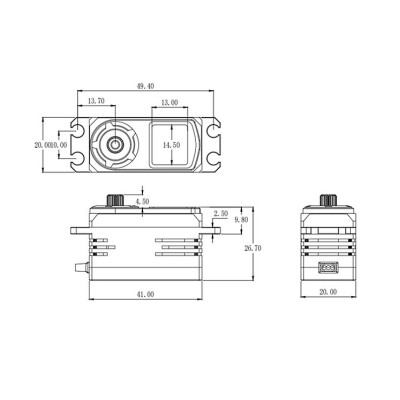 BH815S SSR HiVOLT BRUSHLESS Digital servo LOW PROFILE (15kg-0,05s/60°)