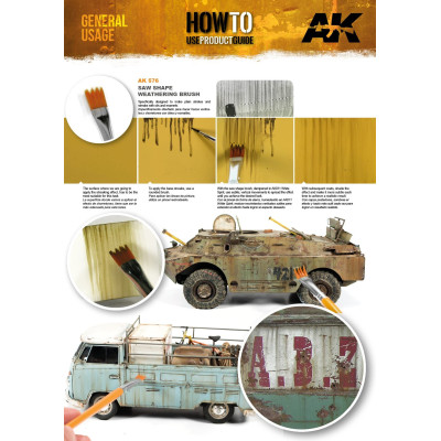 Weathering brush saw shape