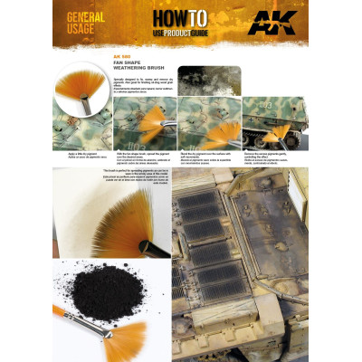 Weathering brush fan shape