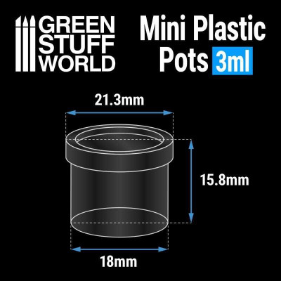 24x Mini Plastic Pots 3ml / 24x mini plastové nádobky 3 ml