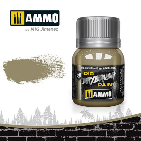 DRYBRUSH Medium Olive Green 40ml / A.MIG-0609