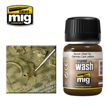 Brown WASH for German Dark Yellow 35ml / A.MIG-1000