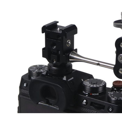 Triple Cold Shoe Adapter with Anti-Drop Balls