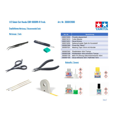 Tamiya 1:12 Front Fork Set CBR1000RR-R Fireblade SP