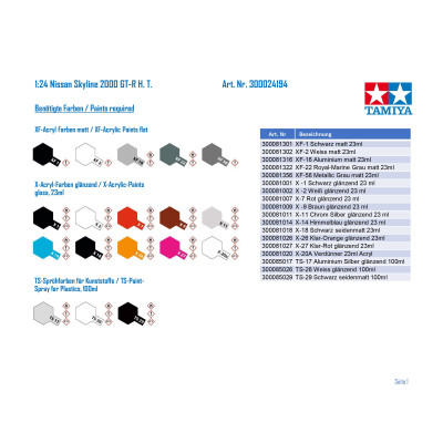 TAMIYA Nissan Skyline 2000 GT-R H. T. 1/24