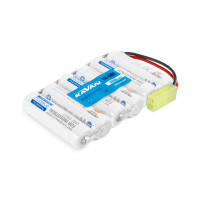 Kapacitás: 2000mAh, 6 cellás, feszültség: 7.2V, súly: 167g, méret: 85x54x15mm és csatlakozó: micro Tamiya.