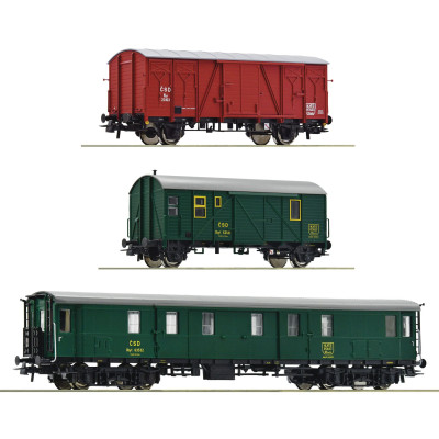 ROCO Trojdielny set pracovného vlaku ČSD H0