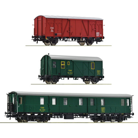 ROCO Trojdielny set pracovného vlaku ČSD H0