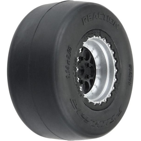 Pro-Line kolo 1:16, pneu Reaction zadní, disk H8 černý/stříbrný (2)
