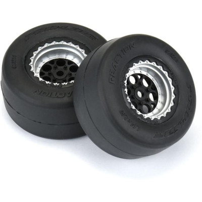 Pro-Line kolo 1:16, pneu Reaction zadní, disk H8 černý/stříbrný (2)