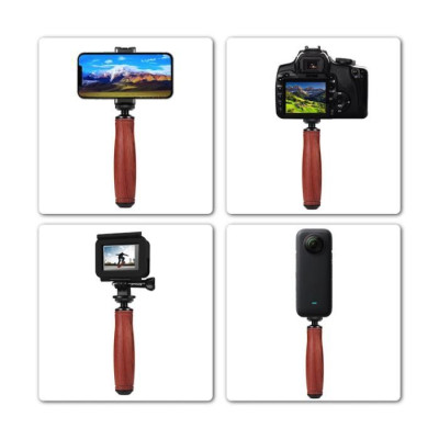 Dřevěná rukojeť pro akční kamery