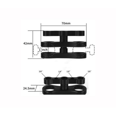 Aluminum Alloy Butterfly Clip Adapter (Black)