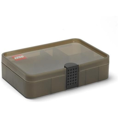 LEGO úložný box s přihrádkami - hnědý
