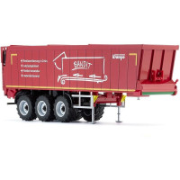 Háromtengelyes nyerges vontató Krampe SB II 30/1070 - piros, 1:32 méretarány - tartozék Wiking 1:32 méretarányú fém vontató modellekhez. Tartalmazza a funkcionális kerékfelfüggesztést elforduló hátsó tengellyel, nyitható orr finom adagolónyílással, kihúzható állványokkal, gumikerekekkel és kerékbilinccsel. Minőségi kivitelezés fémből és műanyagból.