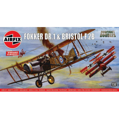 Classic Kit VINTAGE letadlo A02141V - Fokker DR1 Triplane & Bristol Fighter Dogfight Double (1:72)