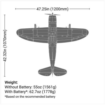 E-flite P-47 Razorback 1.2m PNP