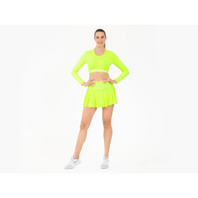 Dámsky Crop Top dlhý rukáv NEON YELLOW