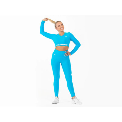 Dámsky Crop Top dlhý rukáv TYRKYS