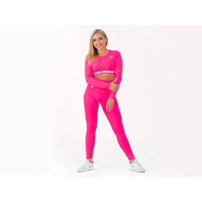 Dámsky Crop Top dlhý rukáv NEON PINK