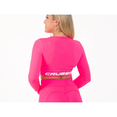 Dámsky Crop Top dlhý rukáv NEON PINK