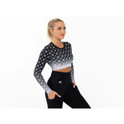 Dámsky Crop Top dlhý rukáv BLACK
