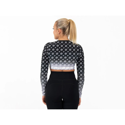 Dámsky Crop Top dlhý rukáv BLACK