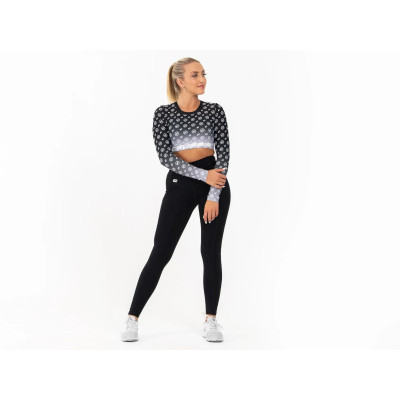 Dámsky Crop Top dlhý rukáv BLACK