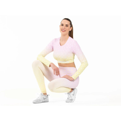 Dámsky Crop Top dlhý rukáv FIT OMBRE