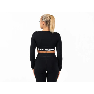 Dámsky Crop Top dlhý rukáv BLACK