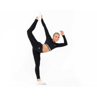 Dámsky Crop Top dlhý rukáv BLACK