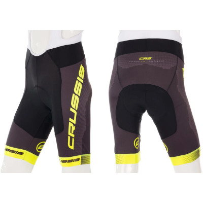 Cyklistické kraťasy s trakmi CRUSSIS, čierna / žltá