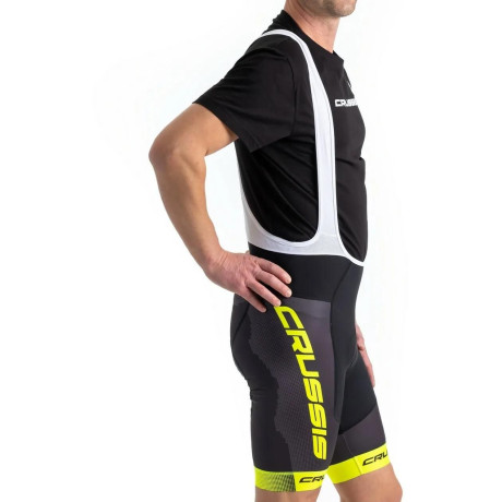 Cyklistické kraťasy s trakmi CRUSSIS, čierna / žltá