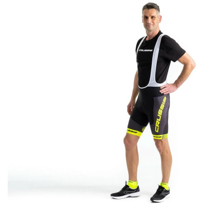 Cyklistické kraťasy s trakmi CRUSSIS, čierna / žltá