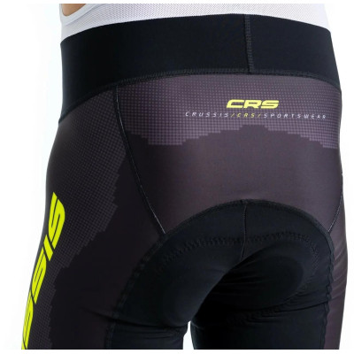Cyklistické kraťasy s trakmi CRUSSIS, čierna / žltá