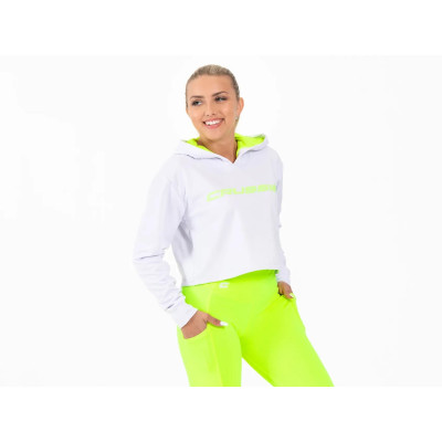 Dámska mikina krátka WHITE YELLOW