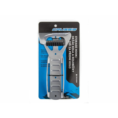 Crussis Držiak bicykla a kolobežky na stenu za predné koleso Fe, strieborný