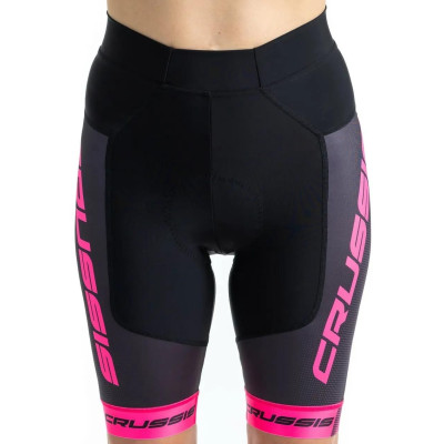 Dámske cyklistické kraťasy CRUSSIS, čierna / ružová