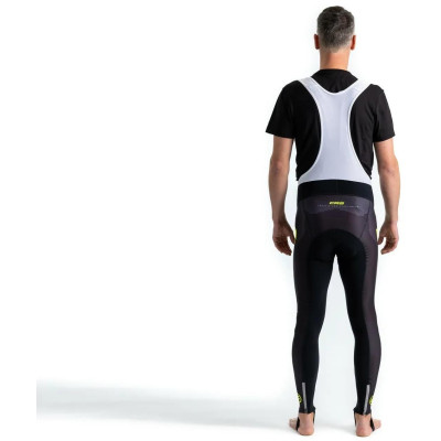 Cyklistické nohavice s trakmi CRUSSIS, čierna / žltá