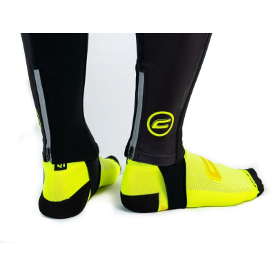 Cyklistické nohavice s trakmi CRUSSIS, čierna / žltá